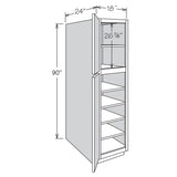 allen + roth Aveley 18-in W x 90-in H x 24-in D Linen Pantry Fully Assembled Cabinet (Flat Panel Shaker Door Style)