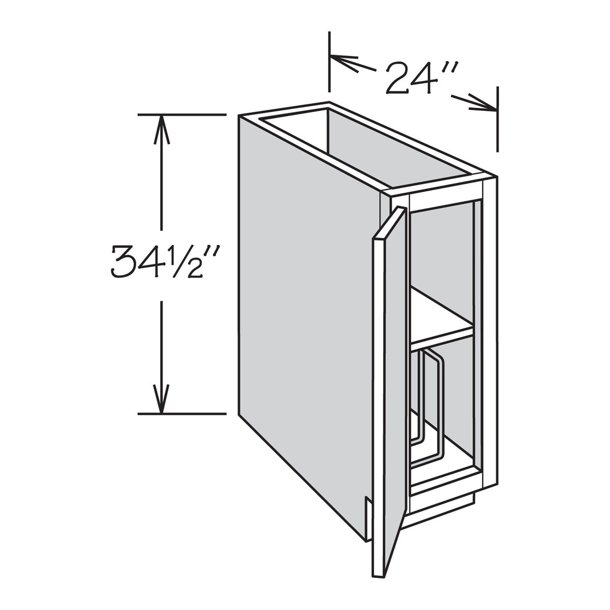 allen + roth Pattingham 9-in W x 34.5-in H x 24-in D Harbor Base Fully Assembled Cabinet (Raised Panel Square Door Style)