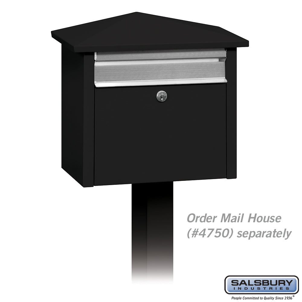 Mail House Post - In-Ground Mounted - Black