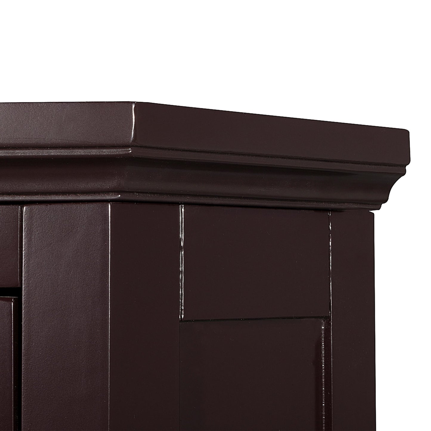 Teamson Home Glancy 17-in x 32-in x 24.75-in Dark Espresso Freestanding Corner Linen Cabinet
