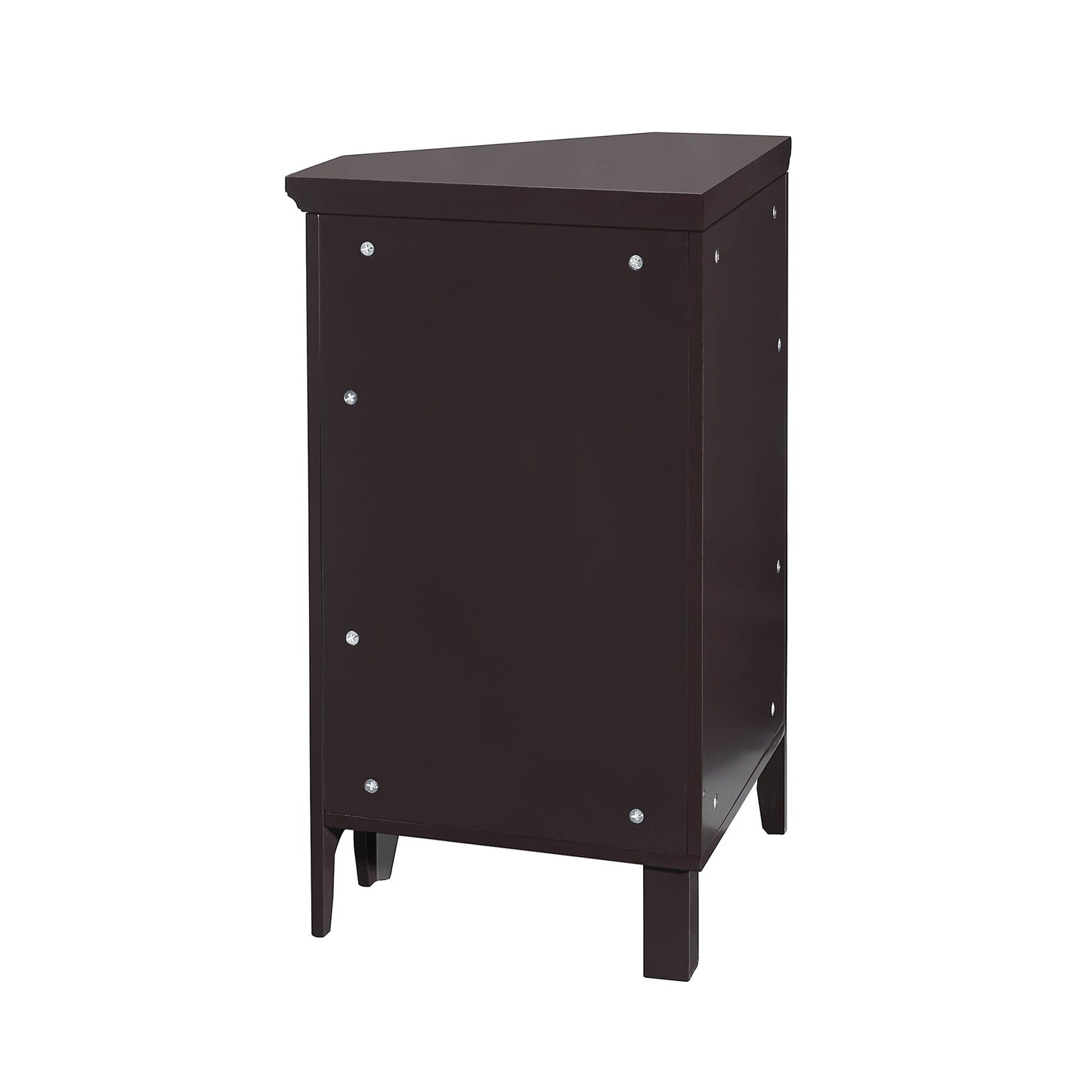 Teamson Home Glancy 17-in x 32-in x 24.75-in Dark Espresso Freestanding Corner Linen Cabinet