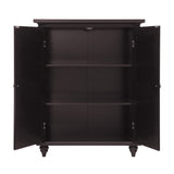 Teamson Home Versailles 27-in x 34-in x 13.5-in Dark Espresso Freestanding Linen Cabinet