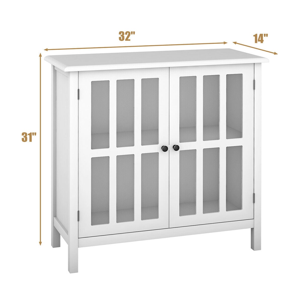 Costway 14-in W x 31-in H Wood Composite White Freestanding Utility Storage Cabinet