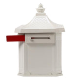 Hamilton Premium, Large, Locking, Aluminum, Post Mount Mailbox, White - Super Arbor