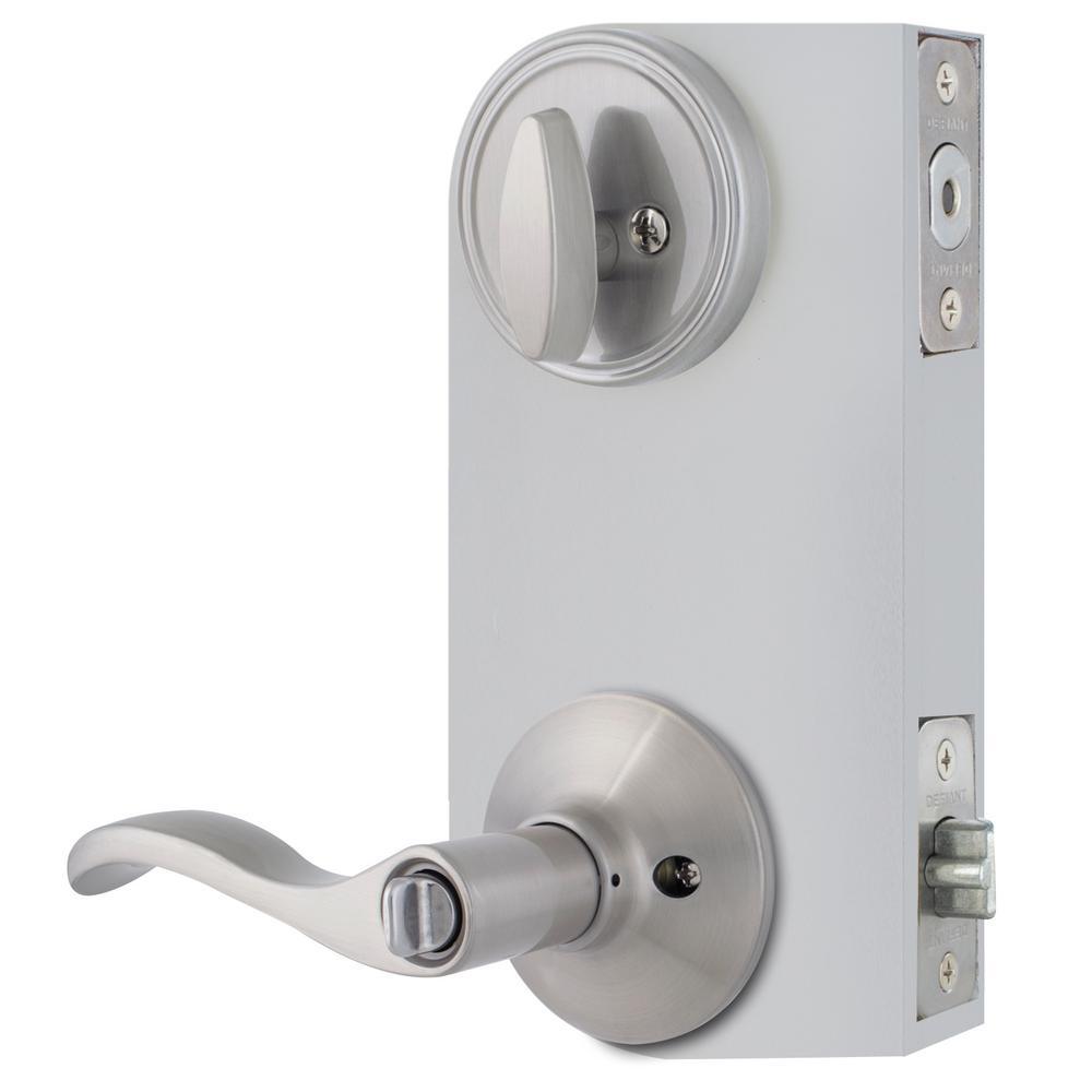 Naples Satin Nickel Entry Lever and Single Cylinder Deadbolt Combo Pack - Super Arbor