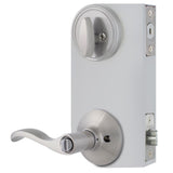 Naples Satin Nickel Entry Lever and Single Cylinder Deadbolt Combo Pack - Super Arbor