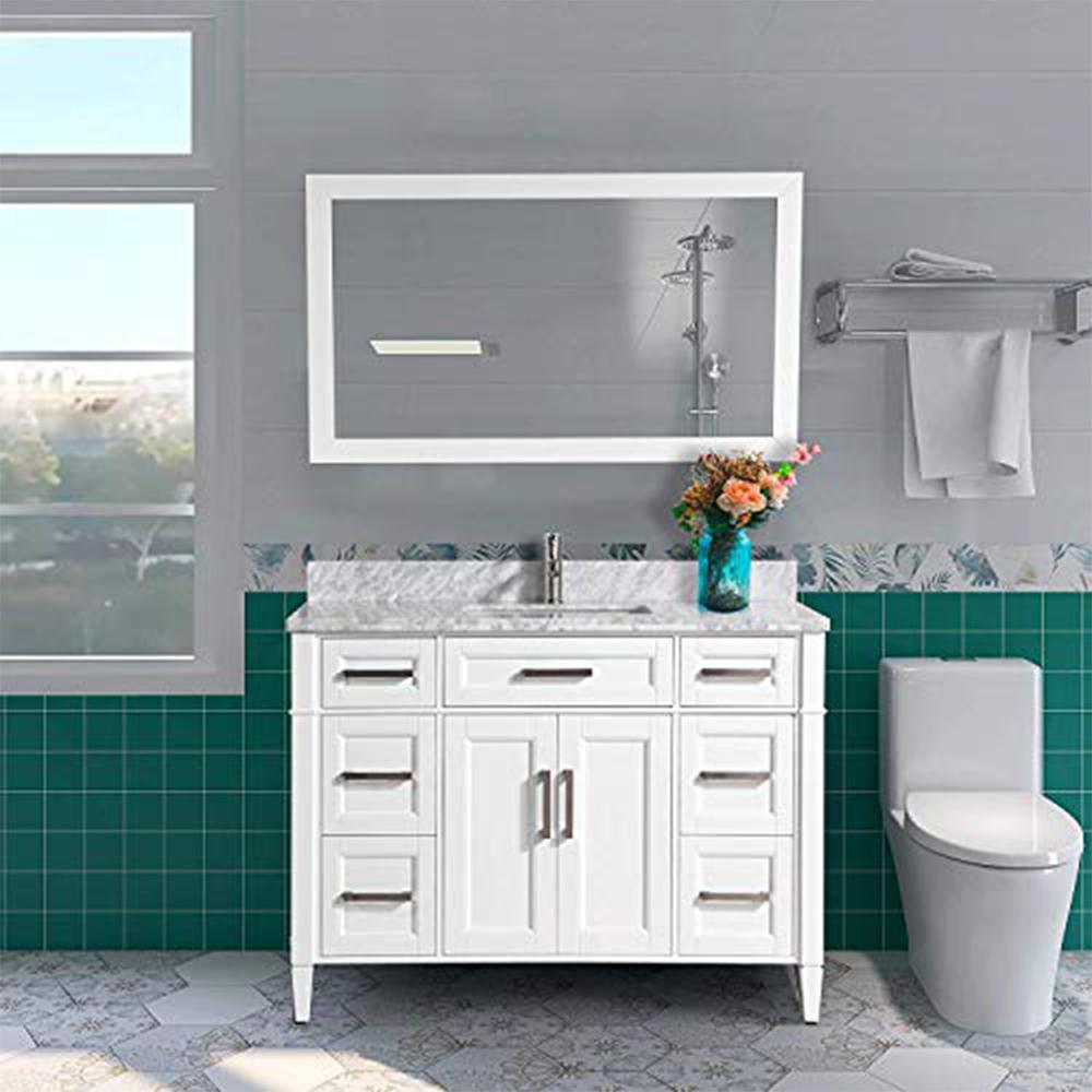 Savona 72 in. W x 22 in. D x 36 in. H Bath Vanity in Espresso with Vanity Top in White with White Basin and Mirror - Super Arbor