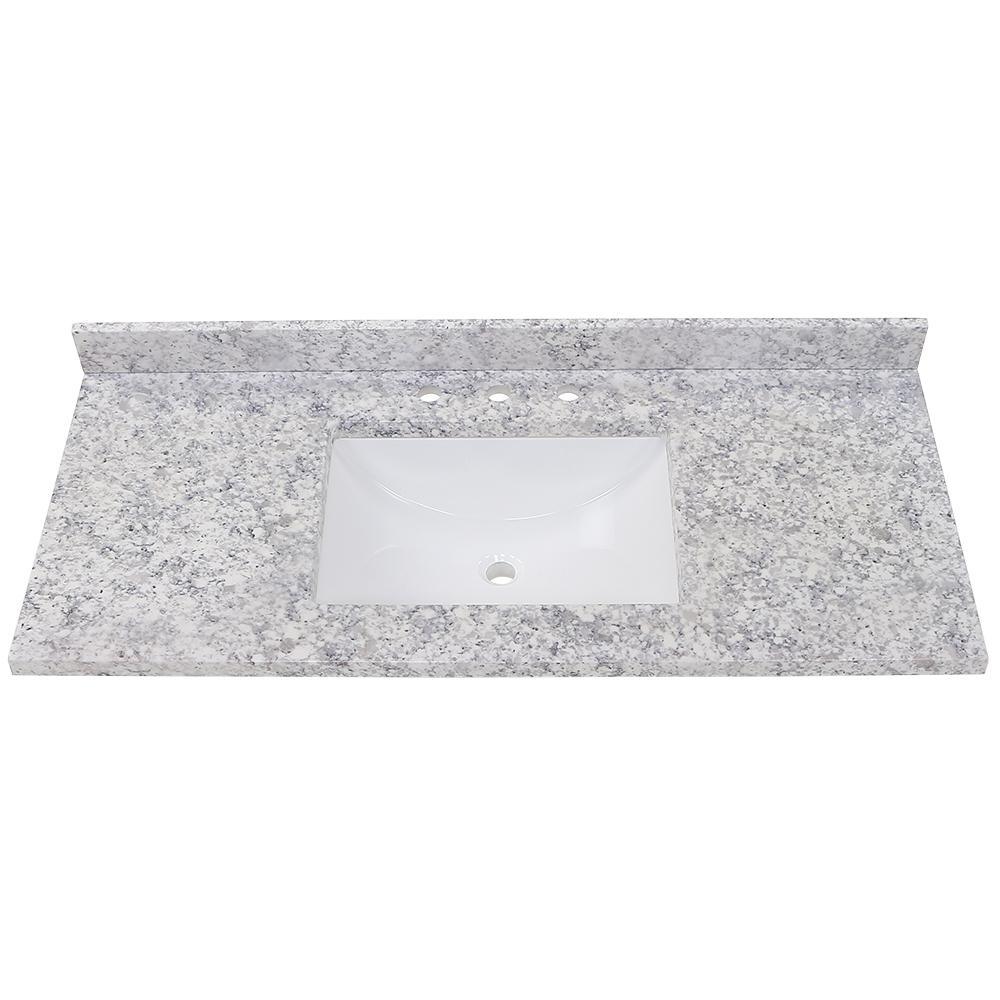 37 in. W x 22 in. D Stone Effects Vanity Top in Cold Fusion with White Sink - Super Arbor