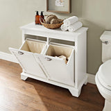 Lydia 31.13 in. W Linen Hamper in White - Super Arbor