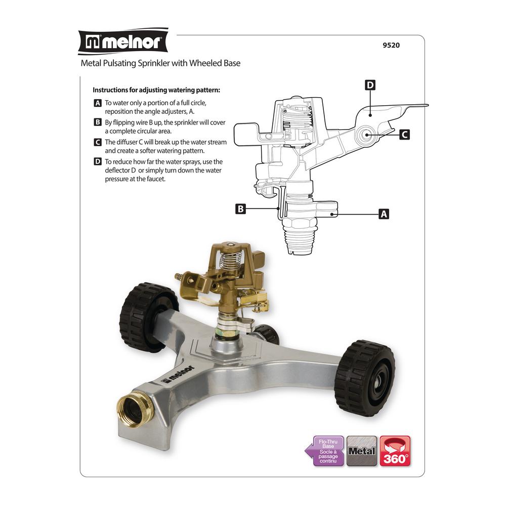 Pulsator Sprinkler On Wheeled Base - Super Arbor