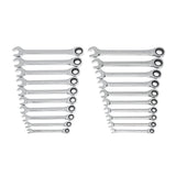 SAE/Metric Combination Ratcheting Wrench Set (20-Piece) - Super Arbor