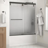 Simplicity 60 x 59-1/4 in. Frameless Mod Soft-Close Sliding Bathtub Door in Chrome with 1/4 in. (6mm) Clear Glass - Super Arbor