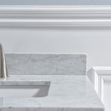 Sudbury 37 in. W x 22 in. D Single Basin Carrara Marble Vanity Top in Carrara White with White Vitreous China Basin - Super Arbor
