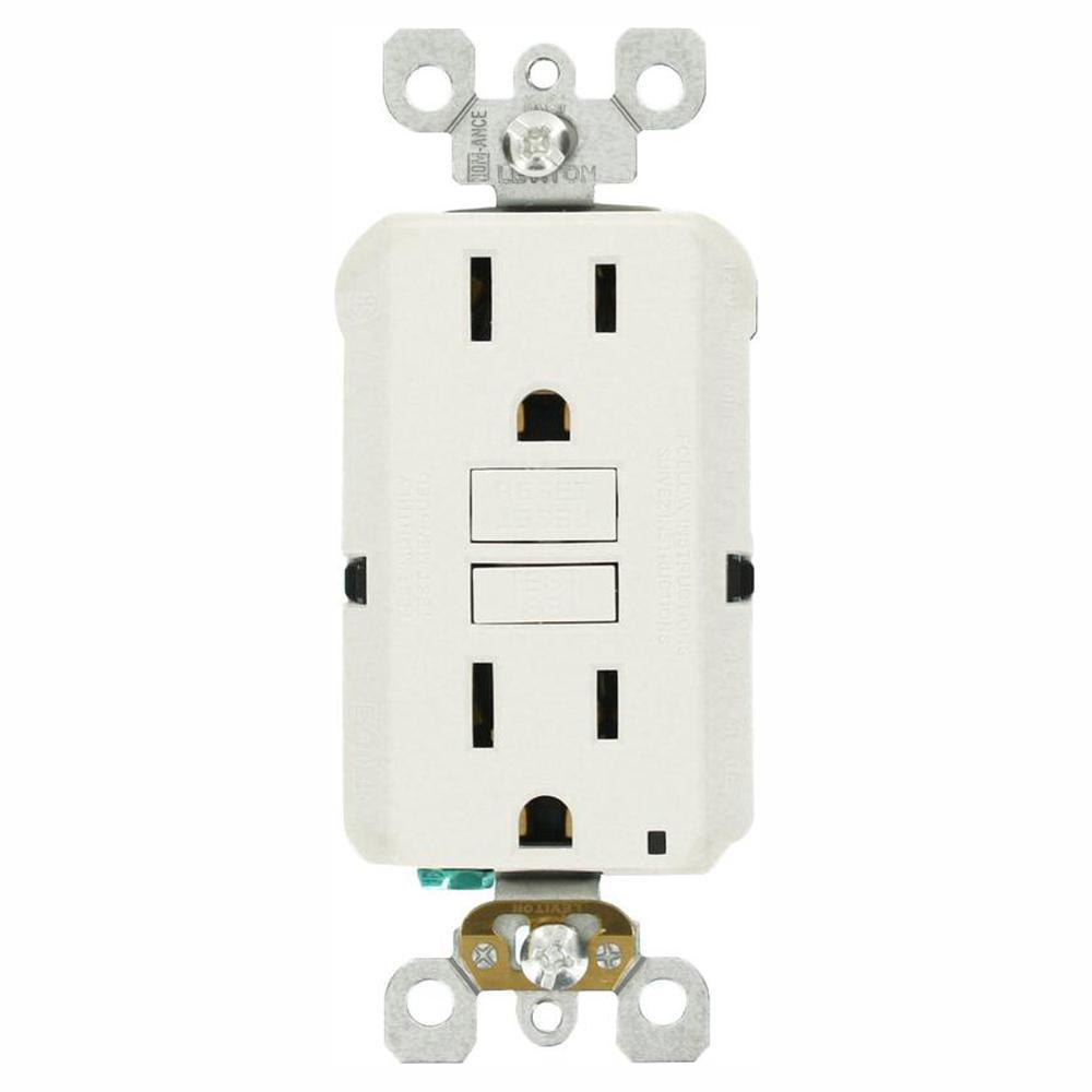 15 Amp Self-Test SmartlockPro Slim GFCI Duplex Outlet, White (3-Pack) - Super Arbor