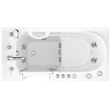 HD Series 53 in. Left Drain Quick Fill Walk-In Whirlpool and Air Bath Tub with Powered Fast Drain in White - Super Arbor