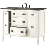 Wellington 44 in. W x 22 in. D Bath Vanity in Ivory with Granite Vanity Top in Black with White Sink