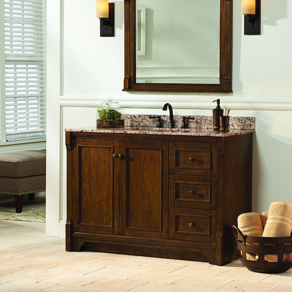 Creedmoor 48 in. W Bath Vanity Cabinet Only in Walnut with Right Hand Drawers - Super Arbor