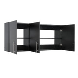 Prepac Elite 54-in W x 24-in H Wood Composite Black Wall-mount Utility Storage Cabinet
