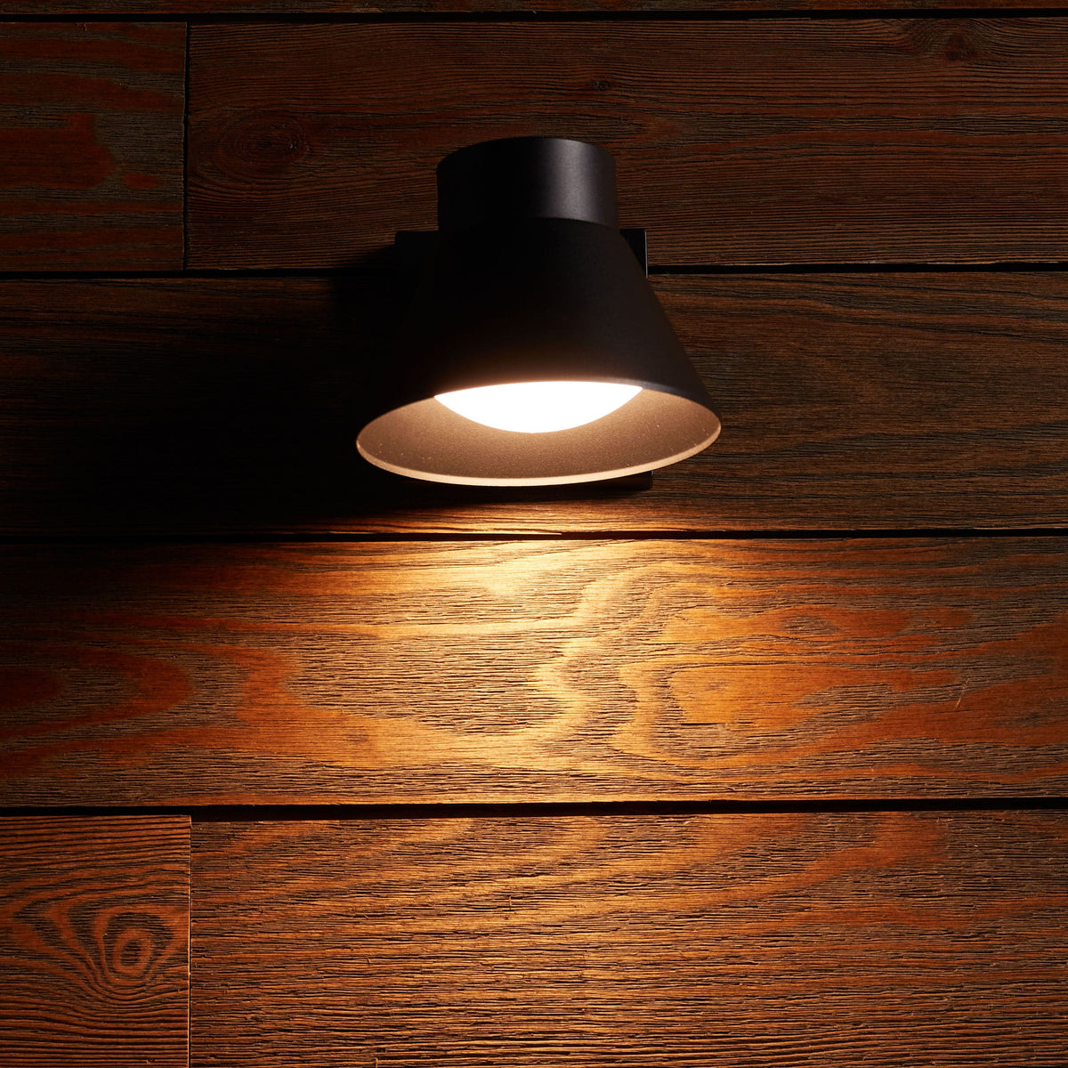 Project Source 2-Pack 4.76-in H Matte Black Dark Sky Integrated LED Outdoor Wall Light