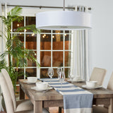 Kichler 5-Light Brushed Nickel Modern/Contemporary Etched Glass Drum Medium Hanging Pendant Light