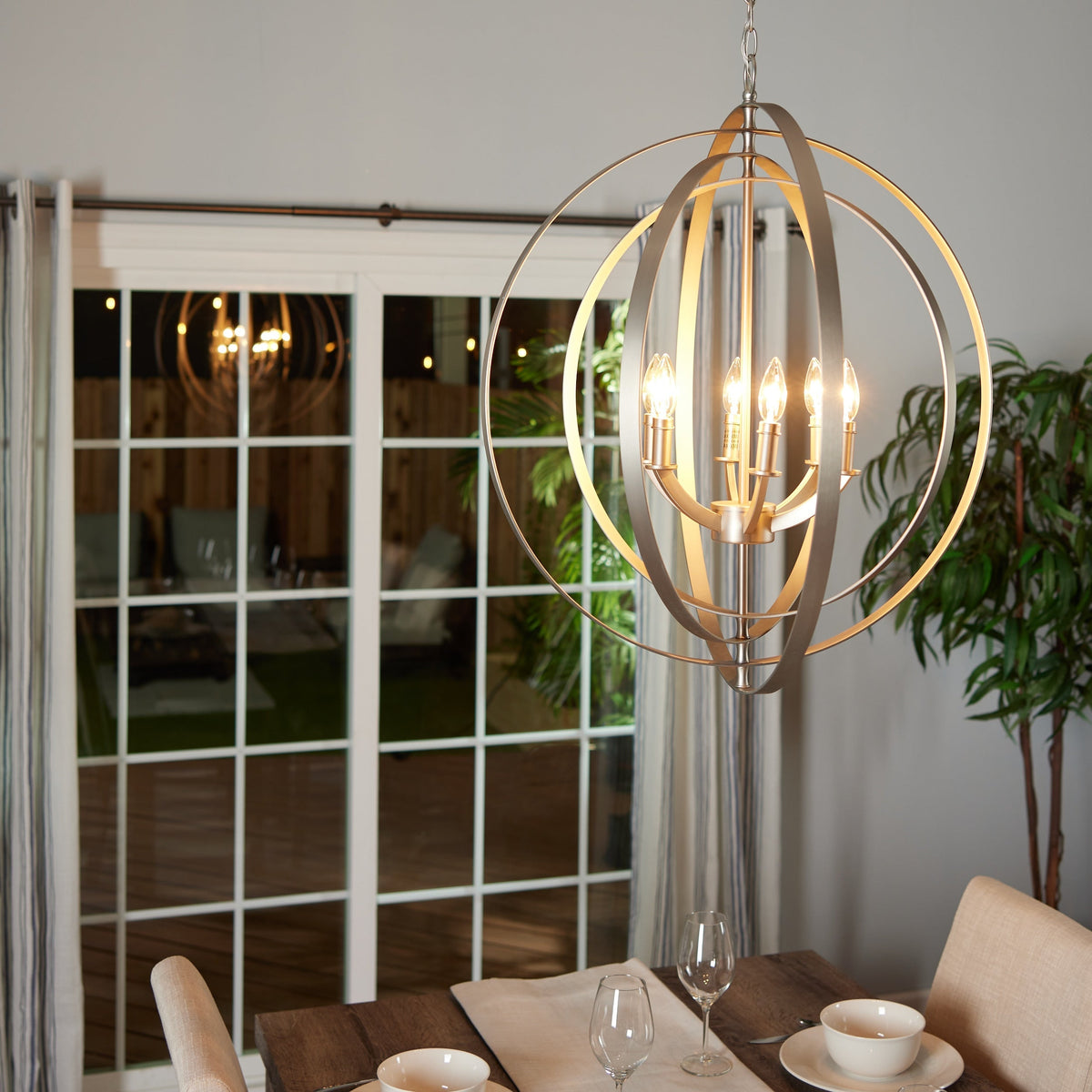 Progress Lighting Equinox 6-Light Gray Transitional Chandelier