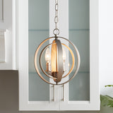 Progress Lighting Equinox 3-Light Burnished Silver Transitional Globe Medium Hanging Pendant Light