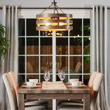 Progress Lighting Gulliver 4-Light Graphite Farmhouse Drum Medium Hanging Pendant Light