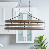 Progress Lighting Gulliver 4-Light Graphite Farmhouse Linear Large Hanging Kitchen Island Light
