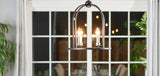 Progress Lighting Seneca 4-Light Matte Black Farmhouse Lantern Medium Hanging Pendant Light