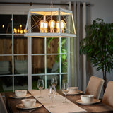 Progress Lighting Bradberry 5-Light Antique White and Galvanized Farmhouse Square Medium Hanging Pendant Light