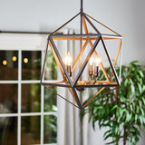 Quoizel Liberty Park Bronze Industrial Geometric 4-Light Pendant Light, 18-in W x 22-in H