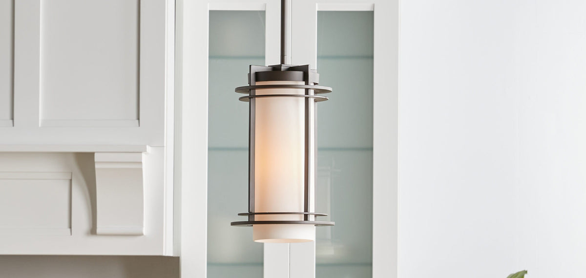 Kichler Pacific Edge Architectural Bronze Traditional Opal Glass Cylinder Pendant Light
