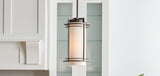 Kichler Pacific Edge Architectural Bronze Traditional Opal Glass Cylinder Pendant Light