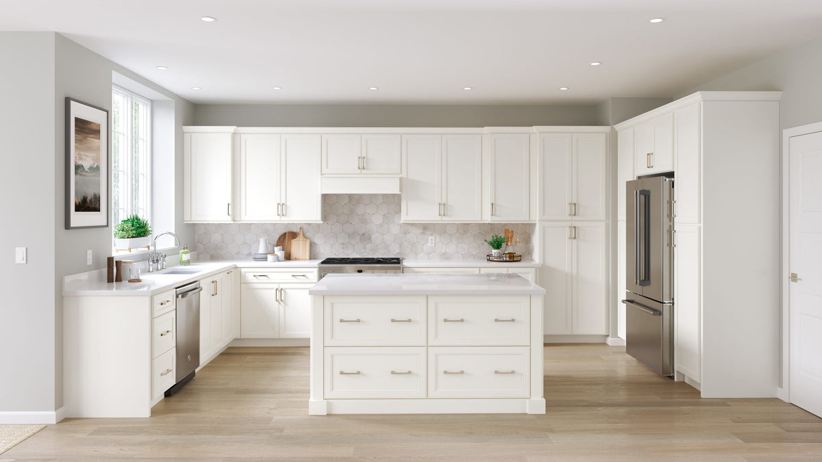 allen + roth McKeller 21-in W x 34.5-in H x 24-in D Linen 1-Drawer Base Fully Assembled Cabinet (Flat Panel Square Style)