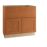 Home Decorators Collection Newport 36 in. W x 24 in. D x 34.5 in. H Assembled Plywood Farm Sink Base Kitchen Cabinet in Cinnamon with Soft Close