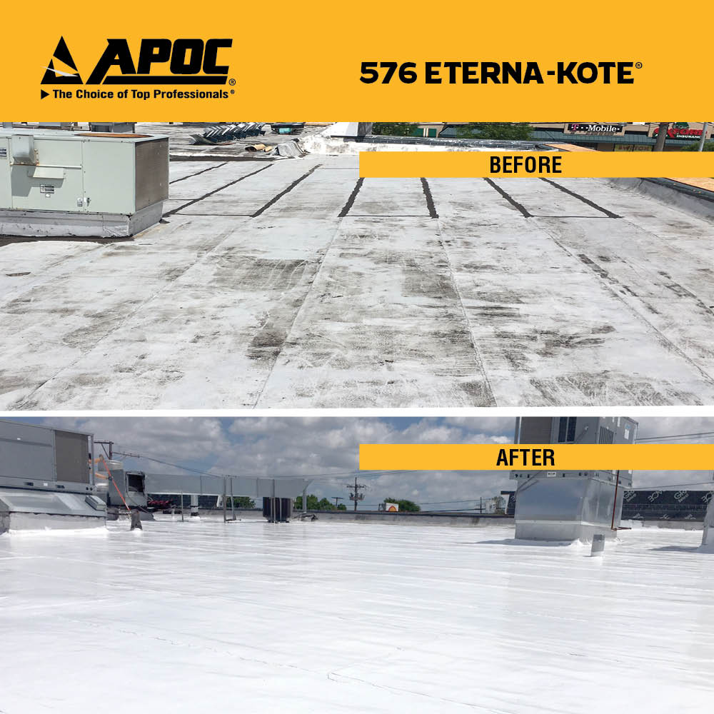 APOC 576 Premium Silicone White Reflective Roof Coating, 4.75-Gallon (Lifetime Warranty)