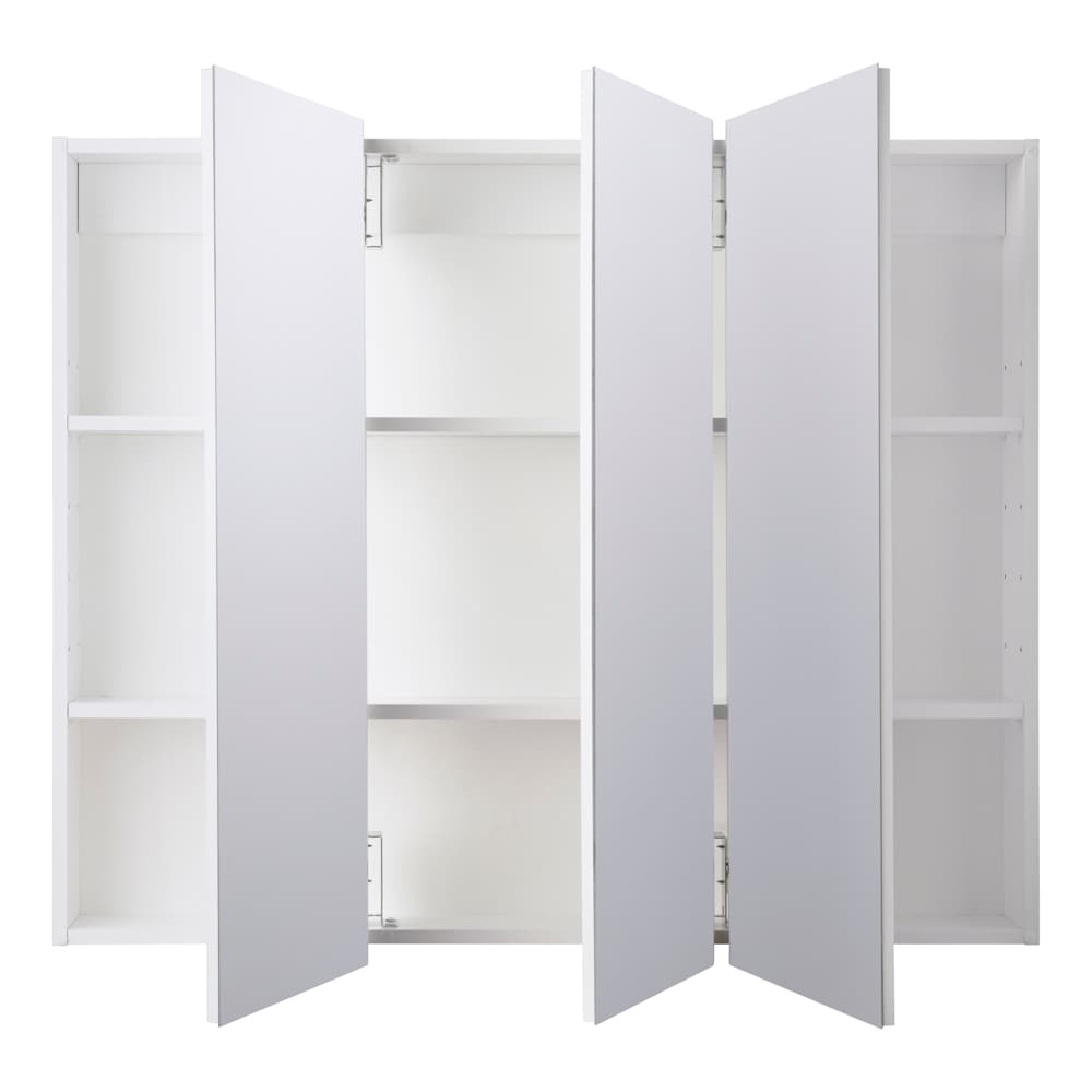 Style Selections 36.25-in x 29.75-in Surface Mount White Mirrored Medicine Cabinet