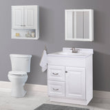 Project Source 24.25-in x 24-in Surface Mount White Mirrored Medicine Cabinet