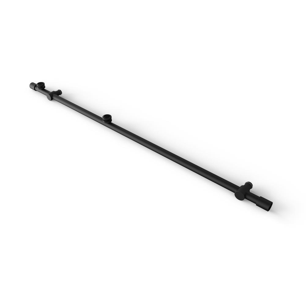68 in. - 72 in. x 78 in. Frameless Sliding Shower Door in Matte Black with Handle - Super Arbor