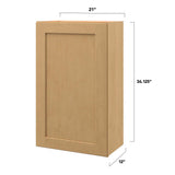 allen + roth Innsbrook 21-in W x 36.125-in H x 12-in D Rye Wall Fully Assembled Cabinet (Flat Panel Shaker Door Style)