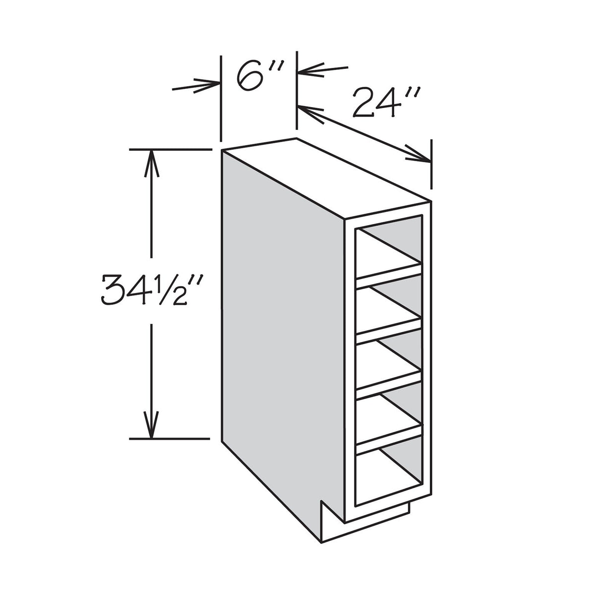 allen + roth Stonewall 6-in W x 34.5-in H x 24-in D Stone 1-Drawer Base Fully Assembled Cabinet (Flat Panel Style)