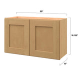 allen + roth Innsbrook 30-in W x 18.125-in H x 12-in D Rye Wall Fully Assembled Cabinet (Flat Panel Shaker Door Style)