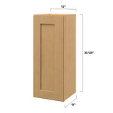 allen + roth Innsbrook 12-in W x 30.125-in H x 12-in D Rye Wall Fully Assembled Cabinet (Flat Panel Shaker Door Style)