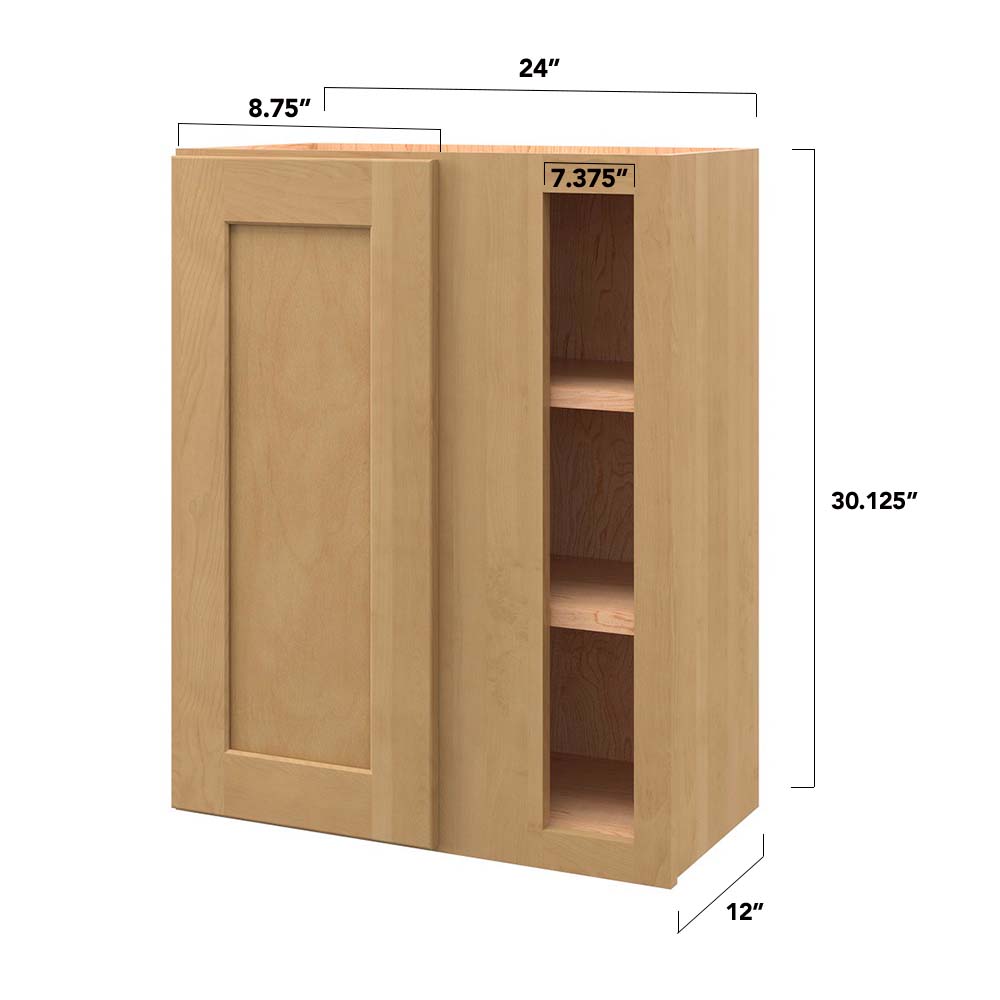 allen + roth Innsbrook 24-in W x 30.125-in H x 12-in D Rye Blind Corner Wall Fully Assembled Cabinet (Flat Panel Shaker Style)