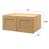 allen + roth Innsbrook 33-in W x 15.125-in H x 24-in D Rye Wall Fully Assembled Cabinet (Flat Panel Shaker Door Style)