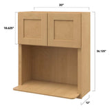 allen + roth Innsbrook 30-in W x 36.125-in H x 12-in D Rye Wall Fully Assembled Cabinet (Flat Panel Shaker Door Style)
