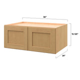 allen + roth Innsbrook 36-in W x 15.125-in H x 24-in D Rye Wall Fully Assembled Cabinet (Flat Panel Shaker Door Style)