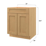 allen + roth Innsbrook 27-in W x 34.5-in H x 24-in D Rye 1-Drawer Base Fully Assembled Cabinet (Flat Panel Shaker Style)