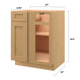 allen + roth Innsbrook 27-in W x 34.5-in H x 24-in D Rye Blind 1-Drawer Base Fully Assembled Cabinet (Flat Panel Shaker Style)