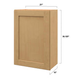 allen + roth Innsbrook 21-in W x 30.125-in H x 12-in D Rye Wall Fully Assembled Cabinet (Flat Panel Shaker Door Style)